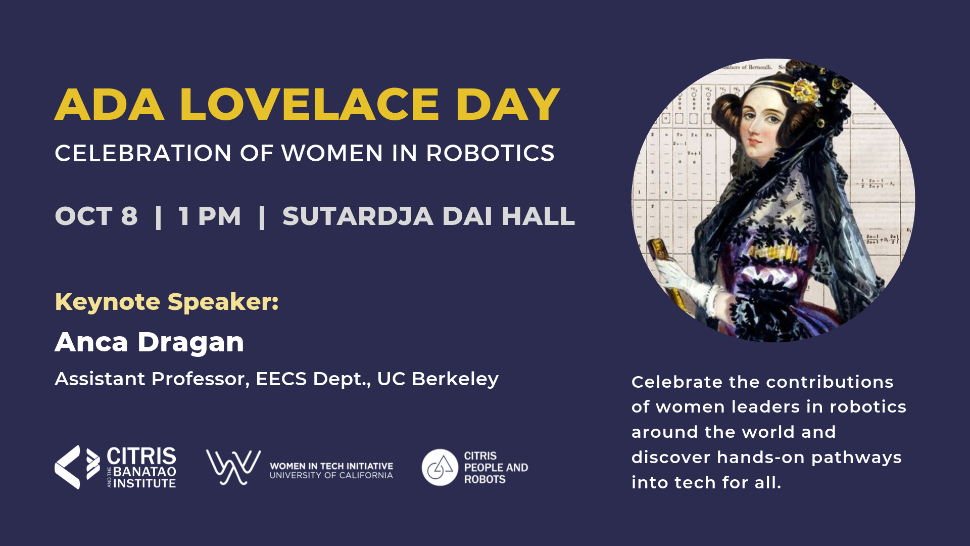 Ada Lovelace Day Celebration of Women in Robotics CITRIS and the