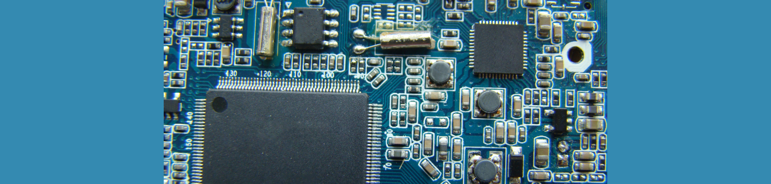 Close-up of a computer chip.