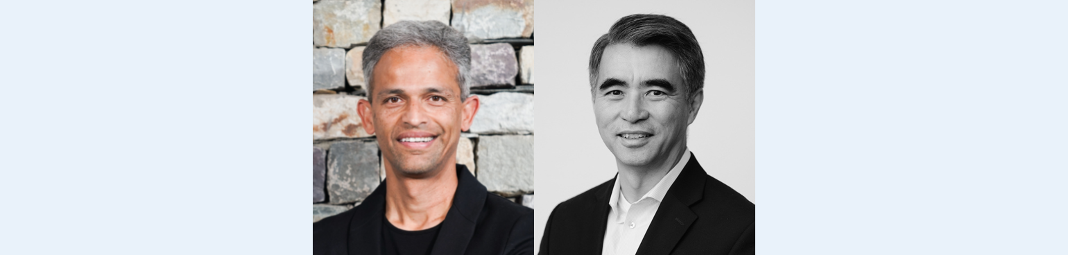 Collage of close-up portraits of Nickhil Jakatdar and Weijie Yun.