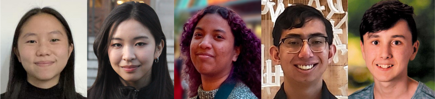 Collage of portraits of five undergraduate students.